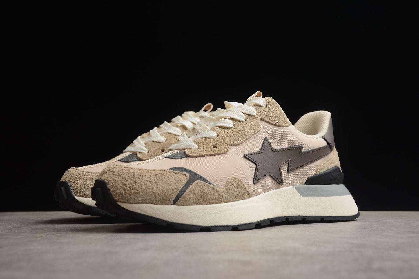 BAPE STA Runner Sneakers in Beige and Brown