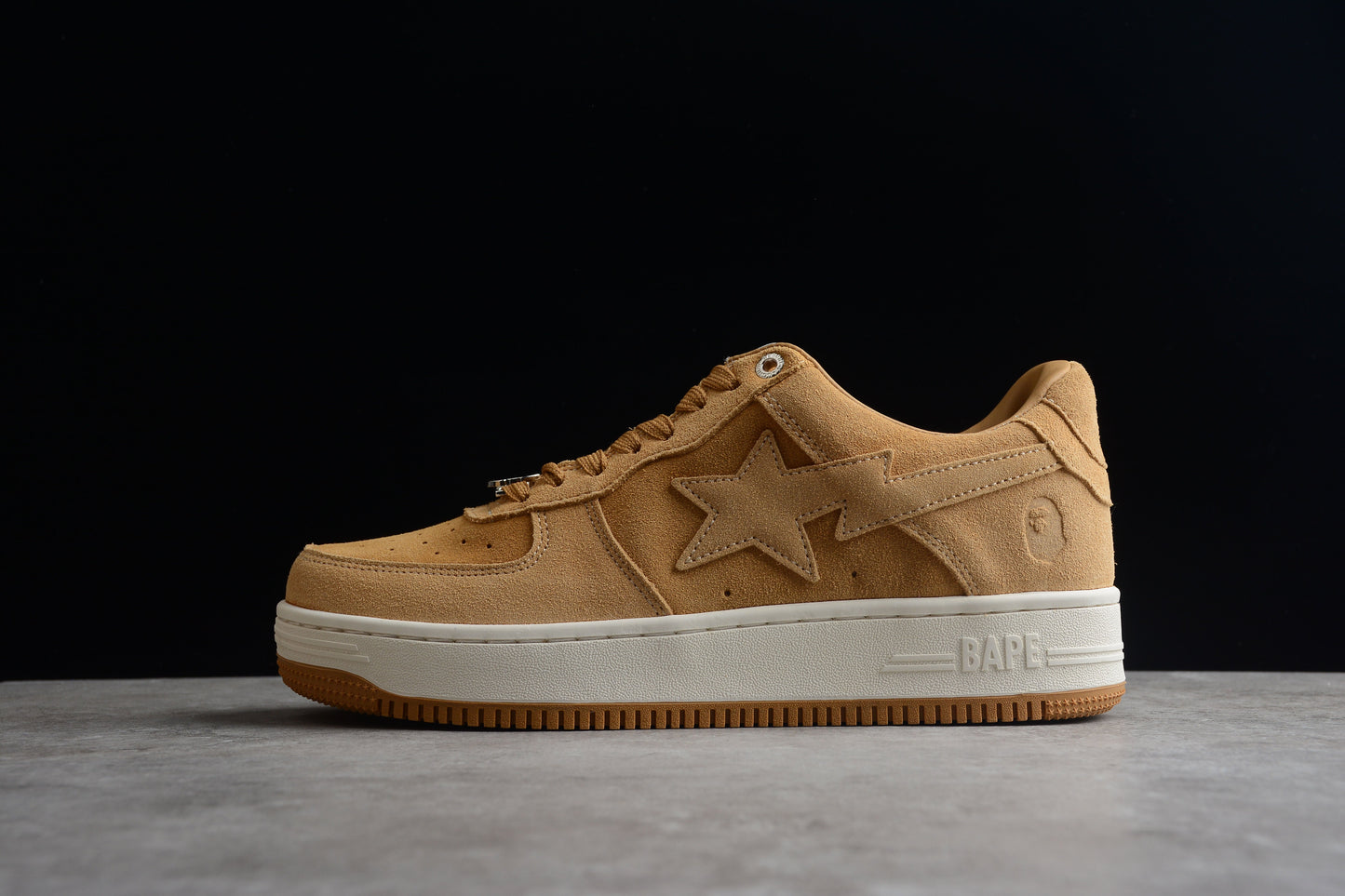 BAPE STA Low-Top Tan Suede Sneakers