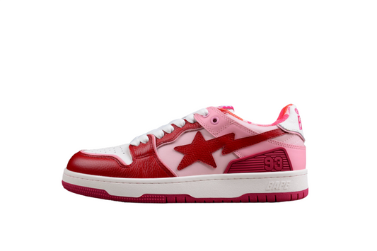 BAPE STA Low-Top Sneakers in Red and Pink