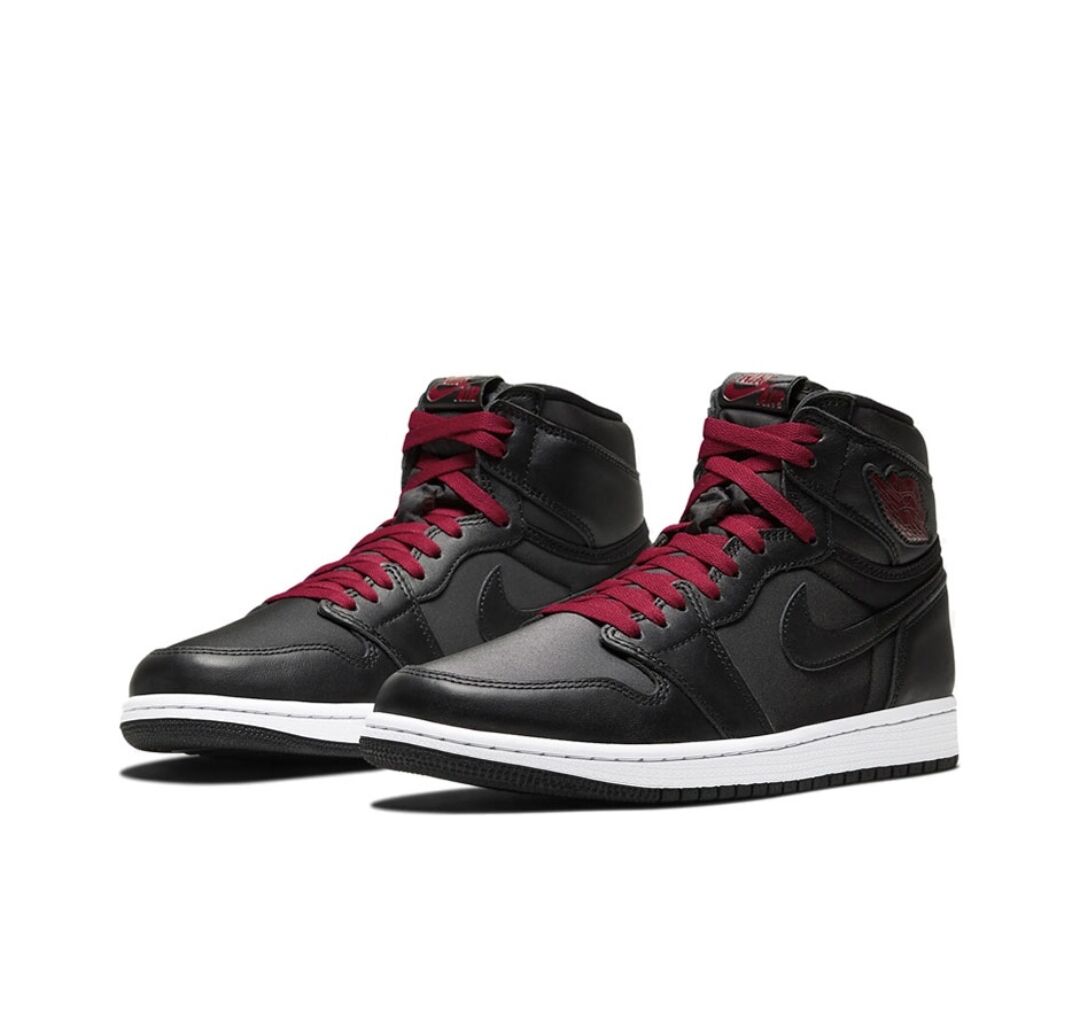 JORDAN 1 RETRO HIGH x BLACK SATIN GYM RED